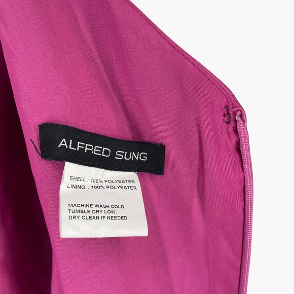 Alfred Sung Draped One Shoulder Dress In Tea Rose Pink Size‎ 20 D831 - Picture 4 of 8